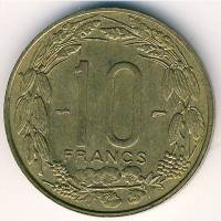 (№1958km11) Монета Камерун 1958 год 10 Francs