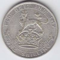 (1925) Монета Великобритания 1925 год 1 шиллинг "Георг V"  Серебро Ag 500  XF