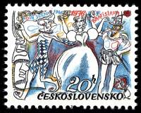 (1976-017) Марка Чехословакия "Сцена театра" ,  III Θ
