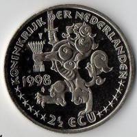 (№1998) Монета Нидерланды 1998 год 2frac12; Ecu (200-й фото государственный деятель Йохан Рудольф от