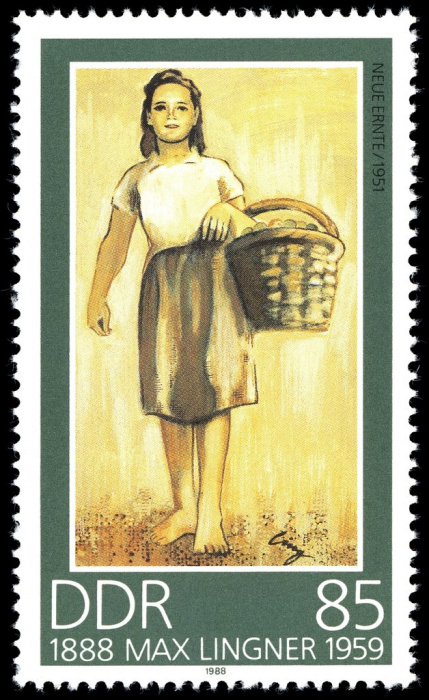 (1988-085) Марка Германия (ГДР) &quot;Новый урожай&quot;    Макс Лингнер II Θ