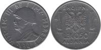 1940 Монета Албания (Итальянская оккупация) 0,50 лек Виктор Эммануил III  Магнитная Акмонитал  XF