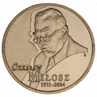 (216) Монета Польша 2011 год 2 злотых "Чеслав Милош"  Латунь  UNC