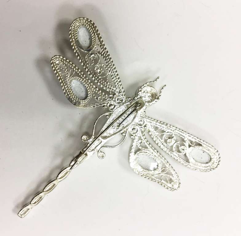 Брошь &quot;Финифть&quot;, серебрение (сост. на фото)