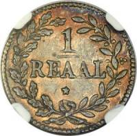 (№1821km26.1) Монета Кюрасао 1821 год 1 Reaal (Королевство Нидерланды)