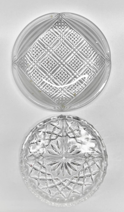 Блюдо + менажница, стекло, хрусталь