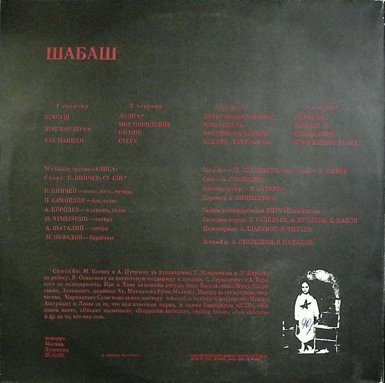 Набор виниловых пластинок (2 шт) Алиса Шабаш Records 300 мм. (Сост. отл.)