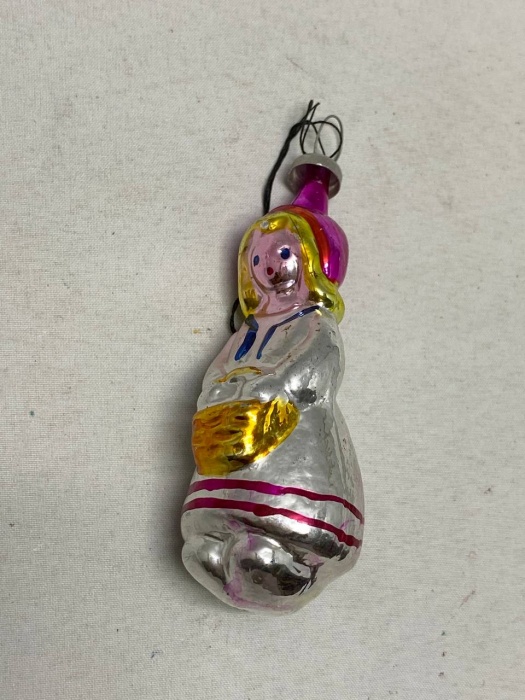 Елочная игрушка снегурочка стекло СССР