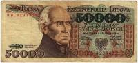 (1989) Банкнота Польша 1989 год 50 000 злотых "Станислав Сташиц"   VF