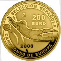 (№2008km1191) Монета Испания 2008 год 200 Euro (Чемпионами Европы 2008)
