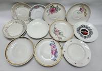Блюдца чайные 14 штук разные диаметр 15,16 см