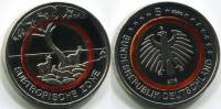 (2018g) Монета Германия (ФРГ) 2018 год 5 евро "Субтропическая зона"  Оранж полимер Медь-Никель  UNC