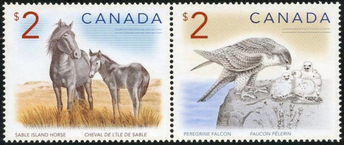 (№2005-2305) Лист марок Канада 2005 год &quot;Соболиный Остров лошади equus ферусом caballus Сапсан &quot;, Га