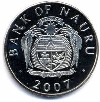 () Монета Остров Науру 2007 год 1 доллар ""   AU