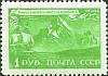 1943-21  Марка СССР Корабль Св.Пётр (Зелёная) Гориз растр  Витус Беринг II Θ