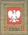(1966-040) Марка Польша "Государственный герб (2,50зл)"   1000 лет Польше №1 II Θ