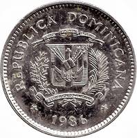 (№1983km60) Монета Доминиканская Республика 1983 год 10 Centavos