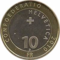 () Монета Швейцария 2010 год 10 франков ""   AU