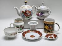 Чайный сервиз набор 8 предметов Чайник Сахарница Молочник Чашка Блюдце