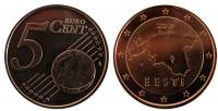 2017 Монета Эстония 2017 год 5 евроцентов  Сталь, покрытая медью  UNC