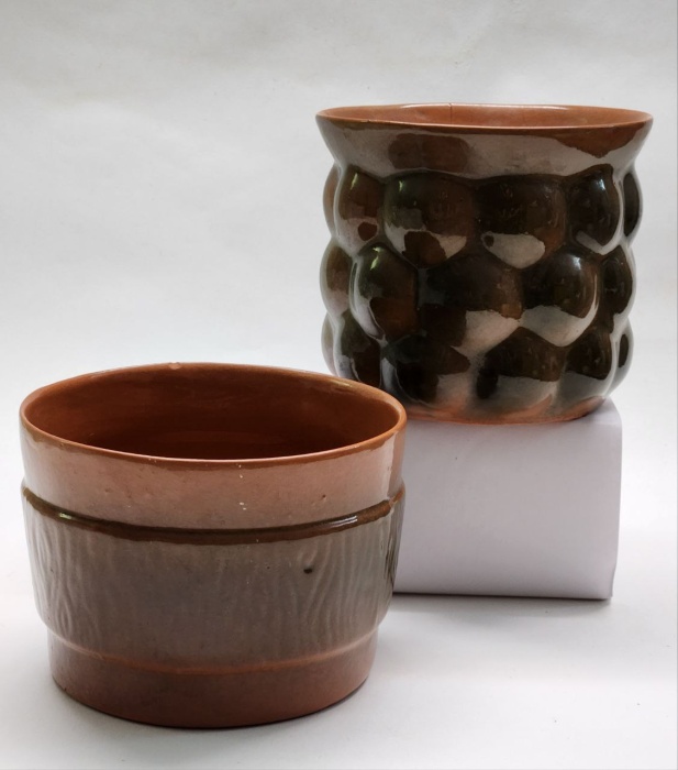 Вазы Кашпо обливная керамика СССР 2 штуки