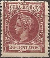 (№126) Марка Куба 1898 год "Король Альфонсо XIII", Гашеная