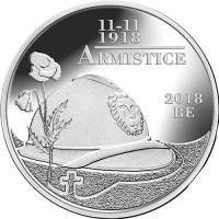 (13) Монета Бельгия 2018 год 5 евро "1-я Мировая Война. 100 лет окончания"  Медь-Никель  PROOF