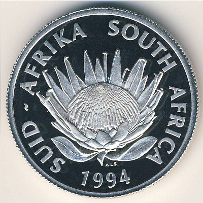 (1994) Монета ЮАР (Южная Африка) 1994 год 1 ранд &quot;Сохранение природы&quot;  Серебро Ag 925 Серебро Ag 925