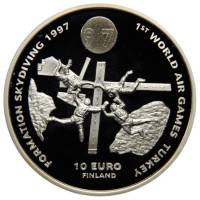 (1997) Монета Финляндия 1997 год 10 евро "Парашютисты"  Серебро (Ag)  PROOF