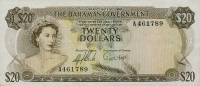 (№1965P-23a) Банкнота Багамские острова 1965 год "20 Dollars"
