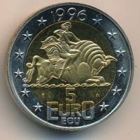 (№1996) Монета Нидерланды 1996 год 5 Ecu (усилитель)