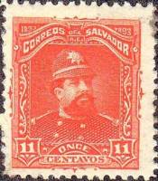 (№1893-67) Марка Сальвадор 1893 год "Генерал Карлос Ezeta 18531903", Гашеная