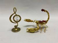 Набор сувениров скорпион и скрипичный ключ, метал (состояние на фото)