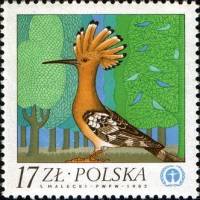 (1983-005) Марка Польша "Удод"    Охрана природы II Θ
