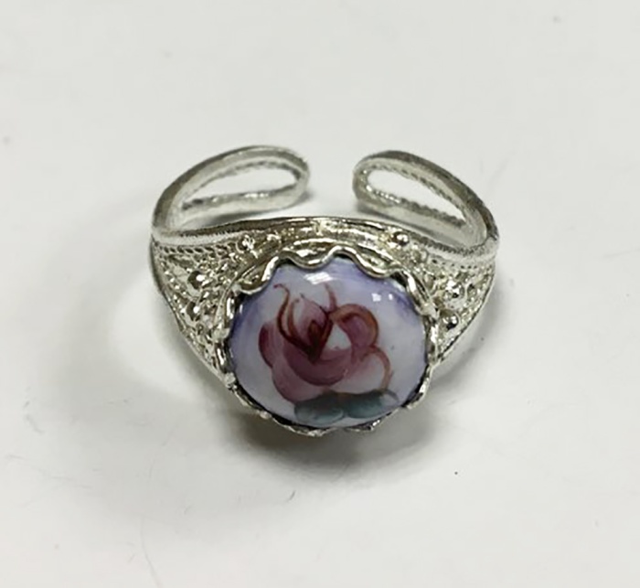 Перстень "Финифть", серебрение (сост. на фото)