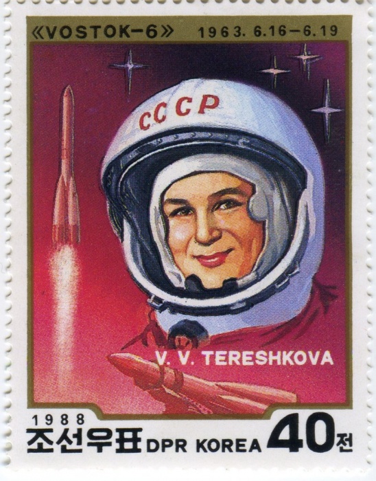 (1988-090) Марка Северная Корея &quot;Валентина Терешкова&quot;   Первые в космосе III O