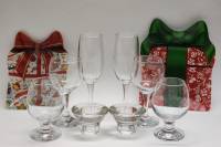Бокалы Блюда Подсвечники сервировка новогодняя праздничная на 2 персоны 10 предметов стекло 
