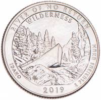 050p Монета США 2019 год 25 центов Фрэнк Чёрч - необратимая река  Медь-Никель  UNC