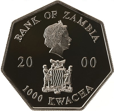 (2000) Монета Замбия 2000 год 1000 квача &quot;Календарь&quot;  Медь-Никель  UNC