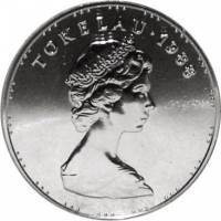 () Монета Токелау 1988 год 5  ""   Биметалл (Серебро - Ниобиум)  UNC