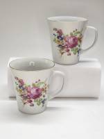 Чашки чайные бокалы кружки фарфор Польша Włocławek Влоцлавек 1960-е 2 штуки винтаж