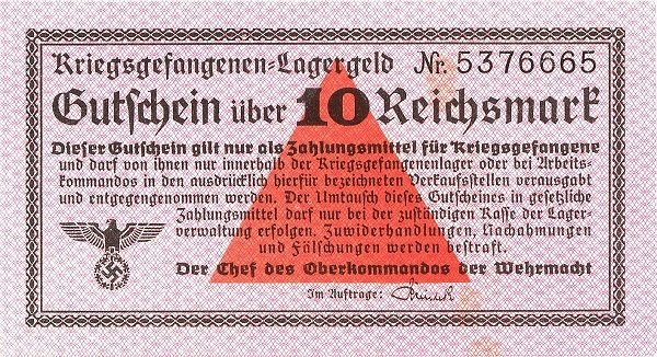 (№1939) Банкнота Германия 1939 год &quot;10 Reichsmark&quot;