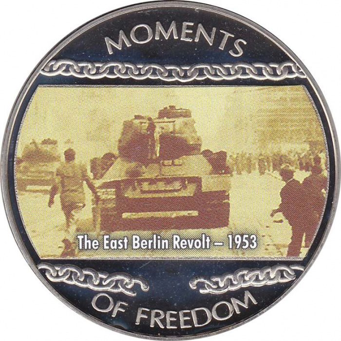 (2004) Монета Либерия 2004 год 10 долларов &quot;Восстание в Берлине 1953&quot;  Медь-Никель  UNC