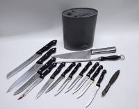 Набор кухонных ножей 12 шт Точилка Экономка в подставке Scarlett Atlantis