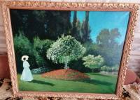 Картина по мотивам Клода Моне Жанна-Маргарита Лекард (Дама в саду) Ю.М. Кузнецов Холст Масло