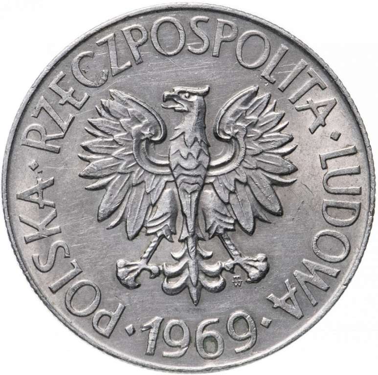(1969) Монета Польша 1969 год 10 злотых &quot;Тадеуш Костюшко&quot;  Медь-Никель  XF
