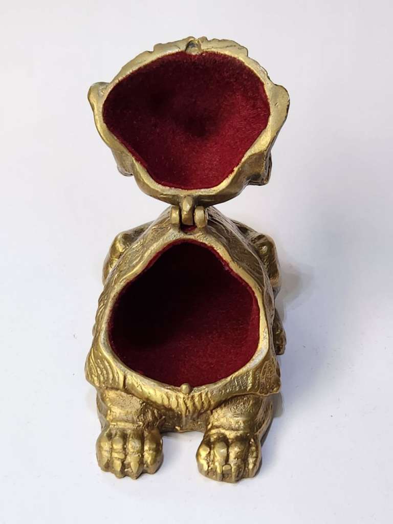 Статуэтка шкатулка тайник Собака бронза 7х10х6 см