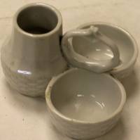 Прибор для специй с вазочкой (соль, перец и букетик) Завод Коминтерн Ст Волхов 30-ые годы