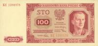 (1948) Банкнота Польша 1948 год 100 злотых "Рабочий"   UNC