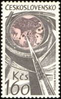 (1965-018) Марка Чехословакия "Исследование Марса"    Исследование космоса III Θ